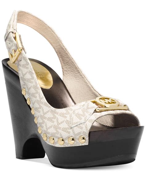 michael michael kors shoes charm slingback platform pumps|michael kors heels.